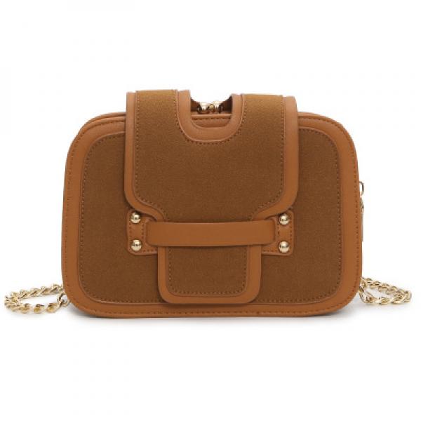 Frosted Small Square Bag Women Three-Layer Shoulder Messenger Chain Bag