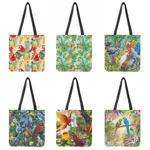 Colorful Parrot Print Foldable Portable Shopping Bag Tote Bag