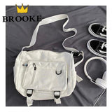 Canvas Messenger Bag Women High Capacity Student Bag Travel Bag