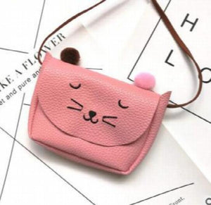 Children's Little Cat Coin Purse PU Leather Hairball Mini Shoulder Bag