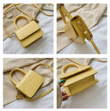 Crocodile Pattern Shoulder Bag Small Square Crossbody Bag