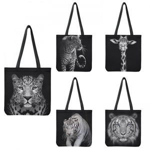 Leopard Print Women Shopping Bag Lightweight Tote Backpack