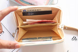 Cartoon Girls Wallet with Zipper & Wristband