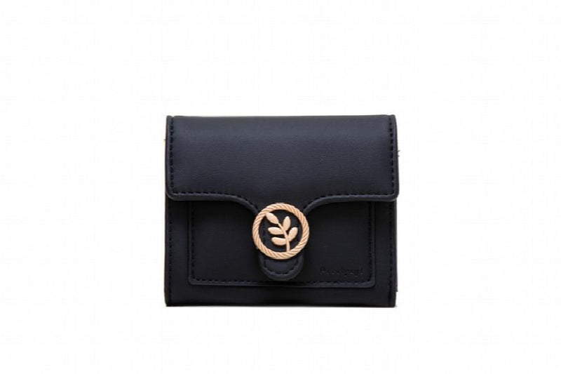 Purity Wallet Women's Short Zipper Buckle Fresh Leaf Bag