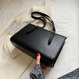 Women's Square Printed Shoulder Bag Vintage PU Leather Tote Casual Handbag
