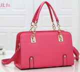 Stacy Leather Handbag with Chains Tote Shoulder Bag