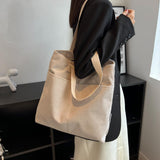 Corduroy Shoulder Shopping Bag for Autumn and Winter