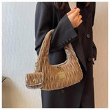 Velvet Tote Bag Large Capacity Casual Handbag Shoulder Bag