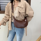 Stone Pattern Retro PU Leather Crossbody Bags for Women Small Shoulder Bag