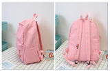 Yellow Canvas Backpack for Girls Schoolbag