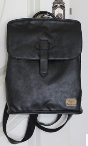 Vintage PU Leather Backpack Student School Bag