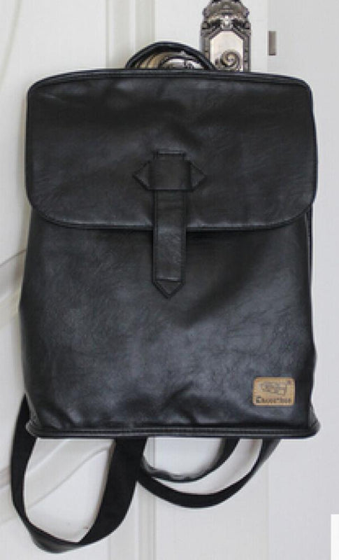Vintage PU Leather Backpack Student School Bag