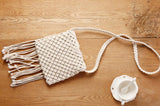 Straw Shoulder Bag Cotton Rope Hollow Woven Tassel Bag