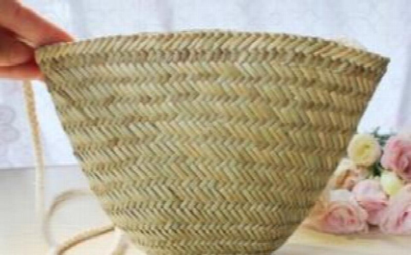 Smiley Straw Woven Bag Beach Messenger Bag Coin Purse