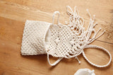 Straw Shoulder Bag Cotton Rope Hollow Woven Tassel Bag
