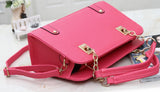 Stacy Leather Handbag with Chains Tote Shoulder Bag