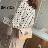 PU Leather Shoulder Messenger Bag Metal Handle Strap Casual Portable Bag
