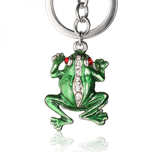 Frog Car Keyring Rhinestone Crystal Key Bag Charm Pendant Chain