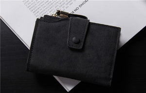 Women's Short Frosted Stripe Buckle Small Change Wallet