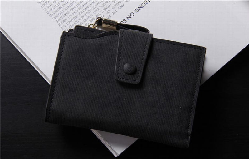 Women's Short Frosted Stripe Buckle Small Change Wallet