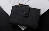 Women's Short Frosted Stripe Buckle Small Change Wallet
