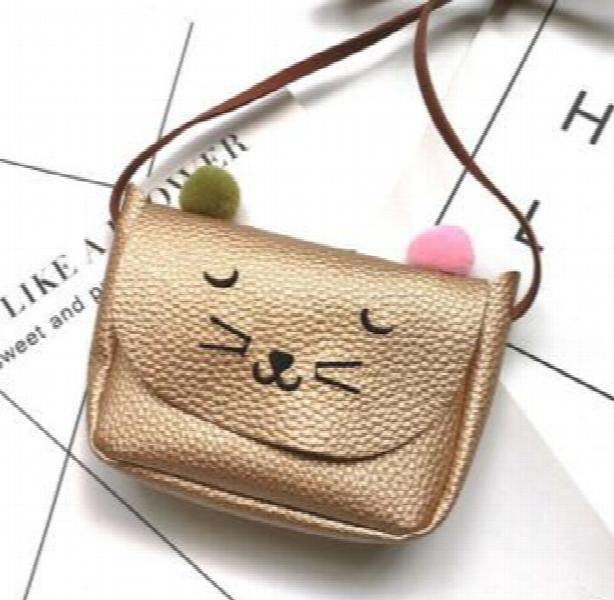 Children's Little Cat Coin Purse PU Leather Hairball Mini Shoulder Bag