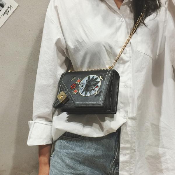 Mini Girl Small Satchel Embroidery Flower Chain Bag Single Shoulder Bag