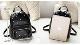 Small Rivet Women Backpack for Girls PU Leather Travel Shoulder Bag