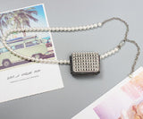 Bling Rhinestone Mini Waist Pack w/ Metal Chain Belt