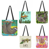 Funny Sloth Tote Bag Canvas Shoulder Handbag Large Capacity Shopping Bags