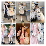 Butterfly Shoulder Bag Retro Flower Quilting Plaid Messenger Bag