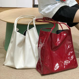 Women Shoulder Bag Soft Patent Leather Ladies Handbags Large Capacity