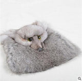 Mini Rabbit Fur Flap Bag with Fox Head - Korea