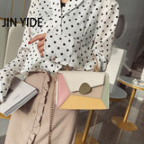 PU Leather Shoulder Messenger Bag Metal Handle Strap Casual Portable Bag