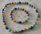 Multicolor Baroque Freshwater Pearl Necklace Bracelet Set