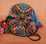 Ethnic Embroidery Canvas Messenger Shoulder Bag Tassel Women Bag