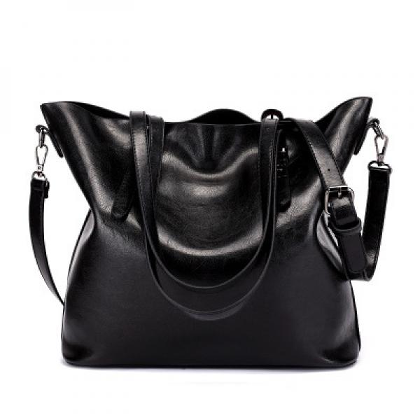 Large-capacity Oil Wax Leather Shoulder Handbag