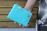 Frosted Double Zipper Short Wallet for Women
