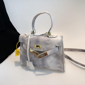 Pink Crossbody Bag with Lock, High-Quality Texture Handbag