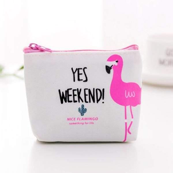 Flamingo Coin Purse Women Mini Clutch Change Wallet