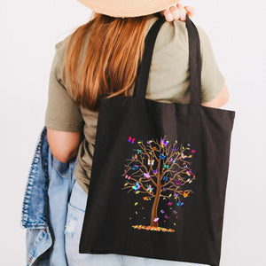 Butterfly Tree Canvas Women Shopping Bags Mom Life Girl Shoulder Cloth Bags