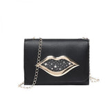 Big Lips Shoulder Bag for Women Stars Leather Change Purse Female