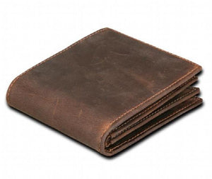 Vintage Leather Wallet Money Clip Brown