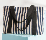 Striped Canvas Women's Shoulder Bag
