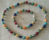 Multicolor Baroque Freshwater Pearl Necklace Bracelet Set