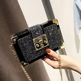 Women's Sequined Small Shoulder Bag with Chain - C001