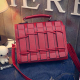 Vintage Messenger Bag Women PU Leather Handbag Crossbody Tote