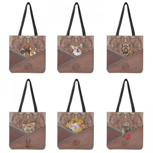 Animal Leather Printed Reusable Eco Shopping Bag Women Shoulder Bag