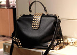 X-Online Women Bag Female Doctor Bag Lady Rivet Tote