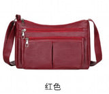 Soft Leather Multi-layer Crossbody Bag for Women